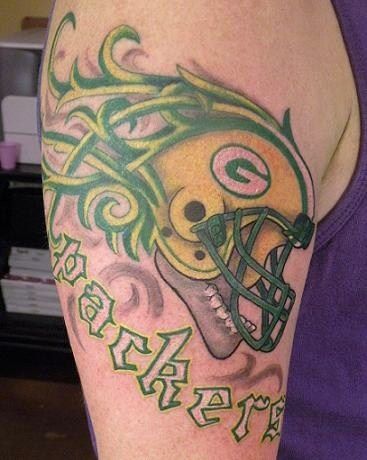 Colorful football tattoo