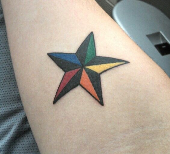 Colorful great star tattoo