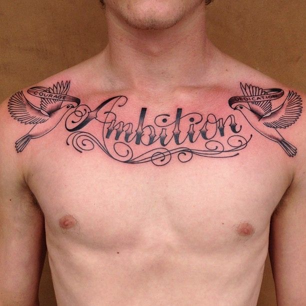 Cute man tattoo on chest