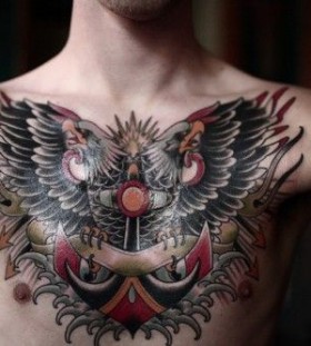 Eagle tattoo on chest