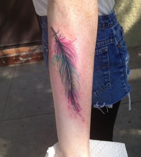 Feather painting tattoo