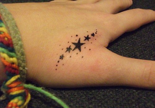 Fingers star tattoo