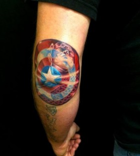 Flag and star american style tattoo