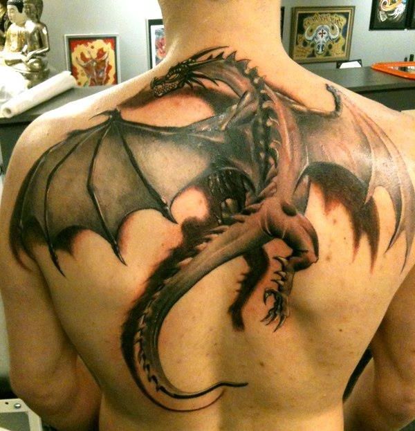 Flying dragon tattoo