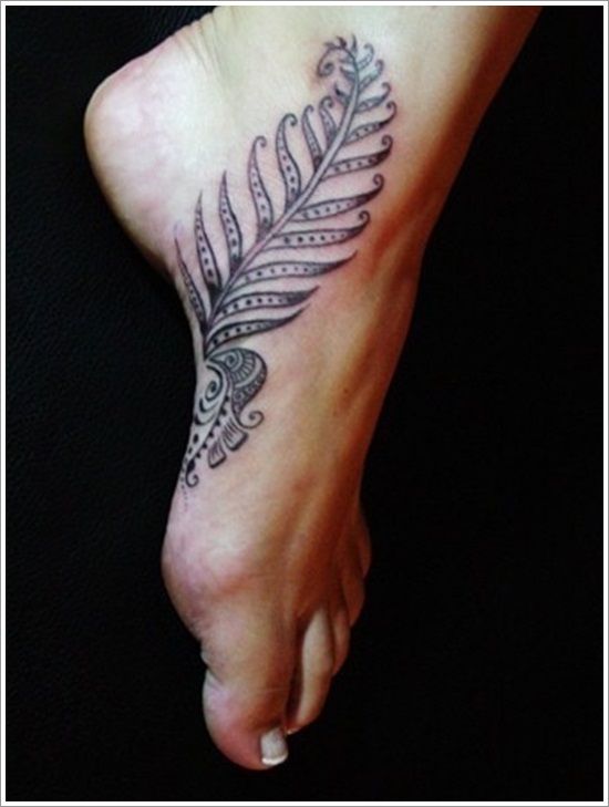 Foot leaf tattoo