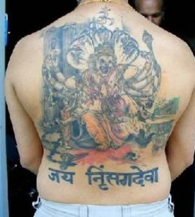 Full back asian tattoo