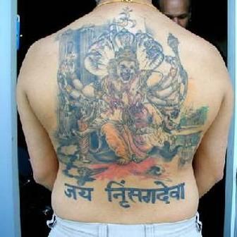 Full back asian tattoo