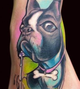 Funny dog tattoo by Adam Kremer