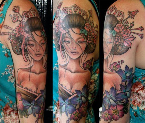 Geisha painting tattoo