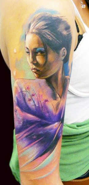 Geisha tattoo by Adam Kremer