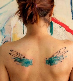 Girl wings painting tattoo