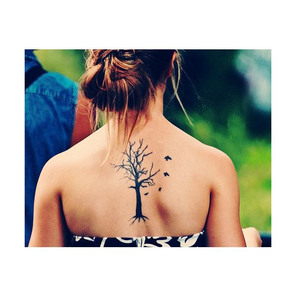 Girls back american style tattoo