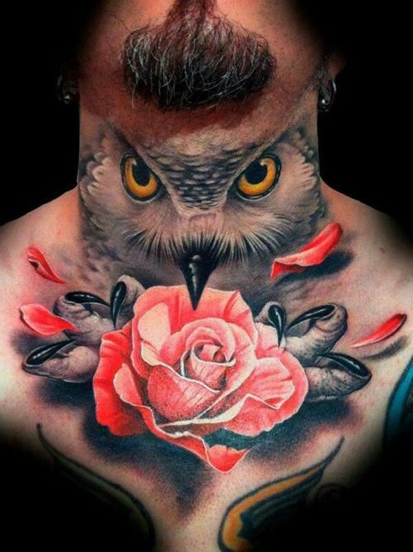 Gorgeous men’s owl tattoo