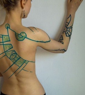 Green tattoo by Grisha Maslov