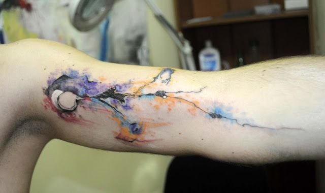 Hand watercolor tattoo