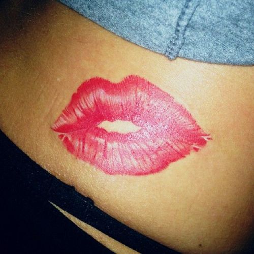 Lips red tattoo