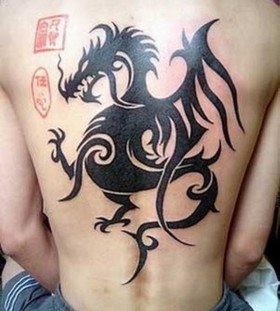 Lovely black dragon tattoo