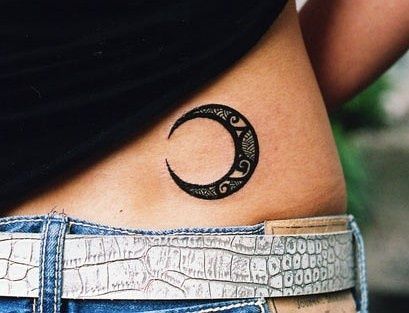 Lovely black moon tattoo