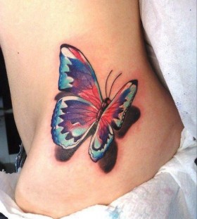 Lovely woman butterfly tattoo