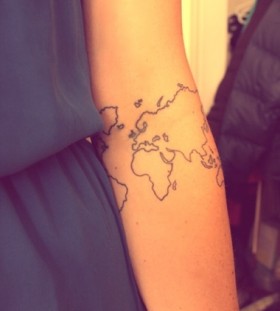 Map american style tattoo