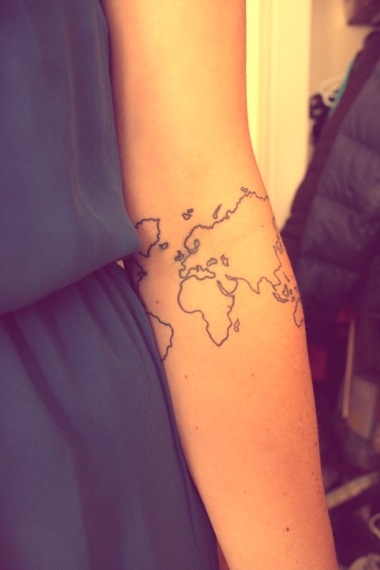 Map american style tattoo