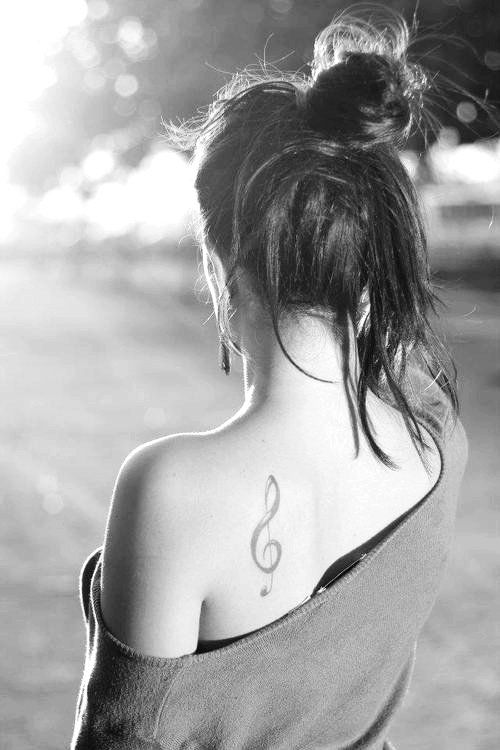 Music style girl tattoo