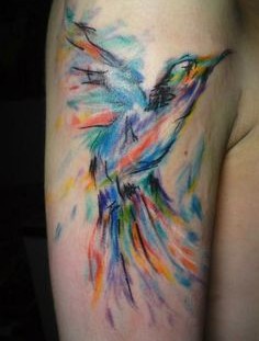 Pretty bird painting tattoo