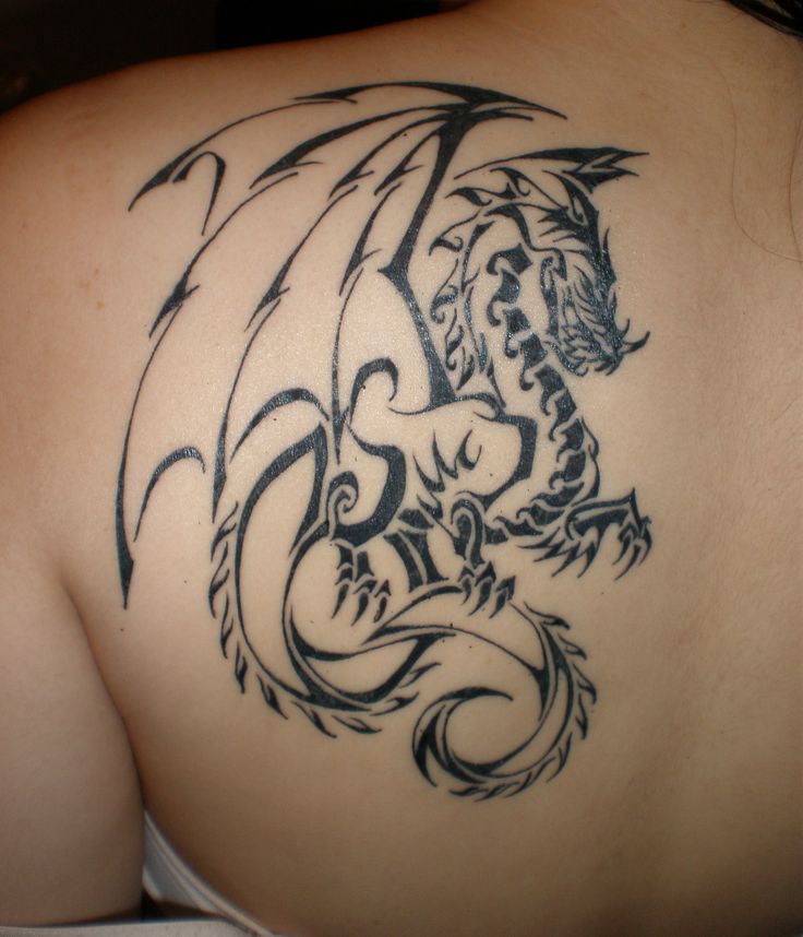 Pretty black dragon tattoo