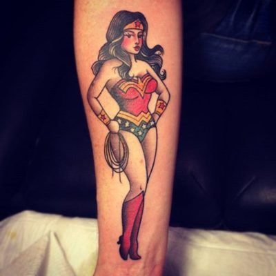 Pretty woman american style tattoo