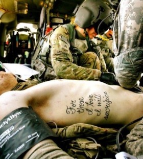 Realistic military style tattoos