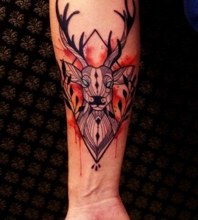 Red deer tattoo by Tyago Compiani