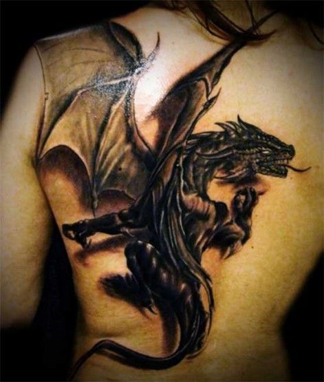 Scary dragon tattoo