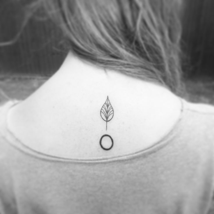 Simple girl leaf tattoo