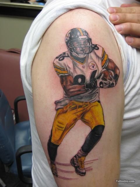 Simple shoulder football tattoo