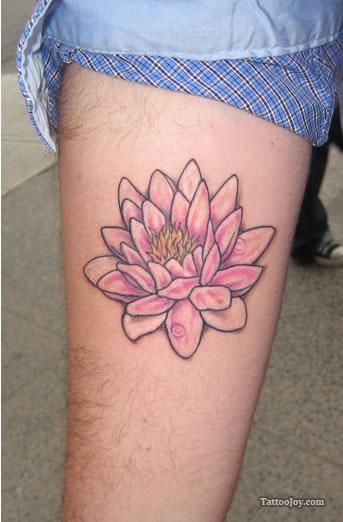 Small pink lotus flower tattoo