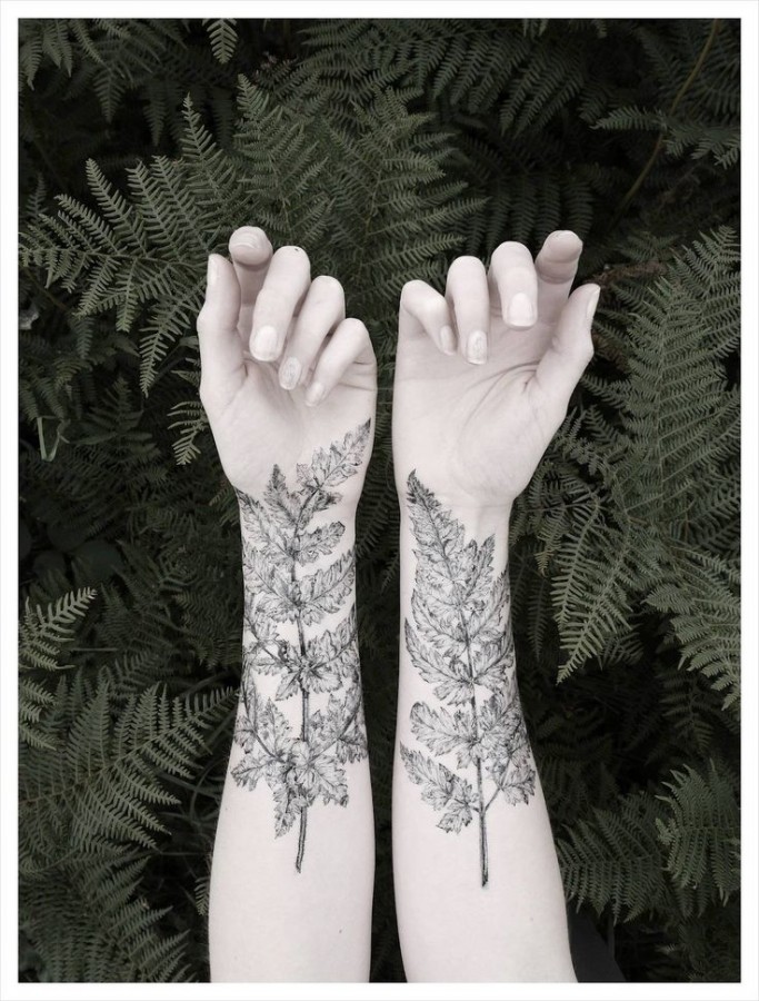 Tree and leaf tattoo