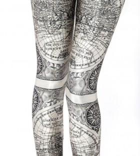 Adorable black map tattoo on legs