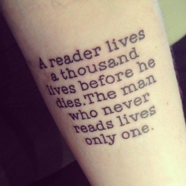 Amazing black quote tattoo on arm