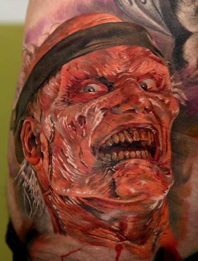 Angry simple tattoo by Dimitry Samohin