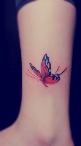 Awesome hand red butterfly tattooo