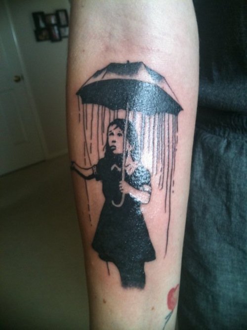 Bansky girl tattoo