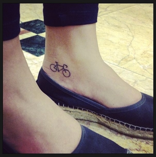 Bicycle tattoo on foot