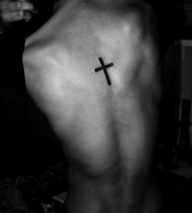 Black cross ornaments tattoo