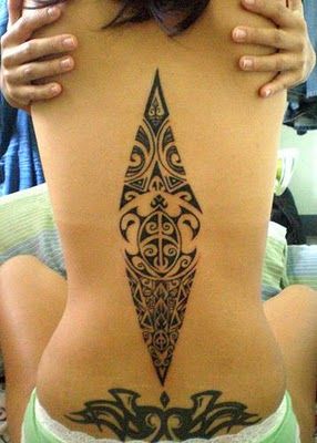 Black ornaments hawaiian style tattoo