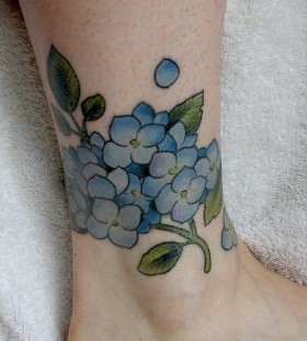 Blue flower lovely tattoo