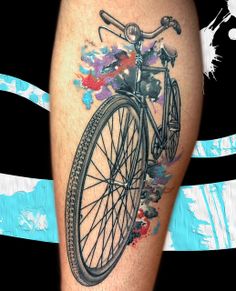Colorful bicycle tattoo