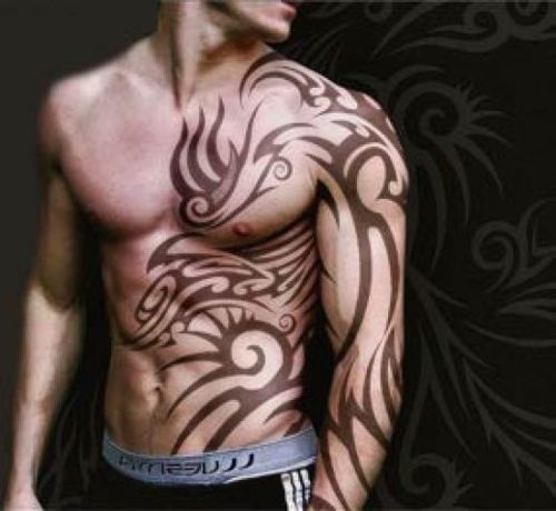 Cool simple men’s tribal tattoos on arm