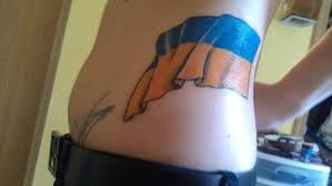 Cool tattoo with Ukrainian flag