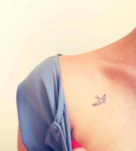 Cute girl bird tattoo