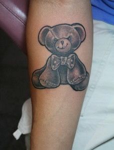 Cute simple bear tattoo on arm